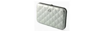 Ögon Quilted Button Card Case Silver